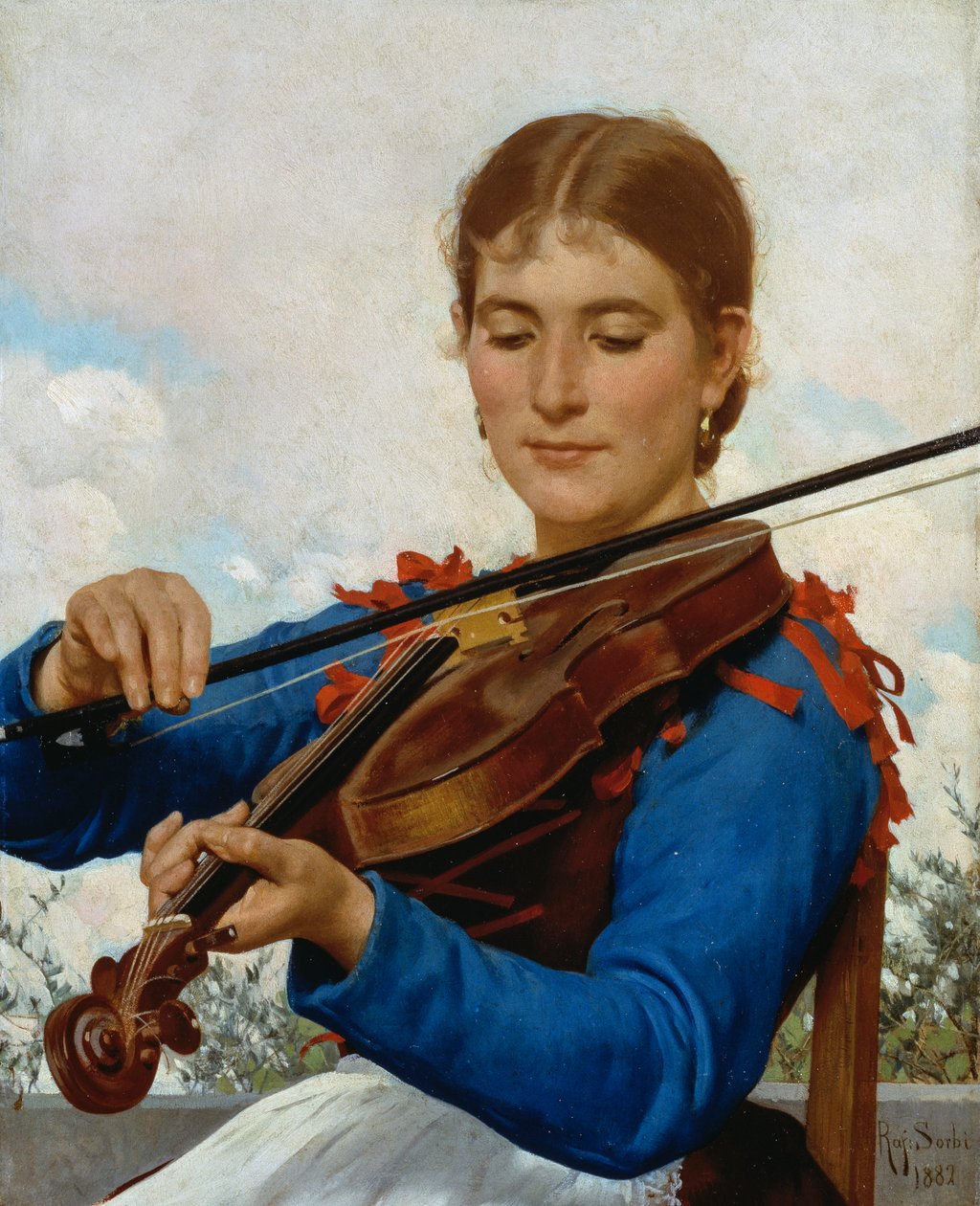 女孩拉小提琴 作者 拉斐尔·索尔比（Raffaello Sorbi）