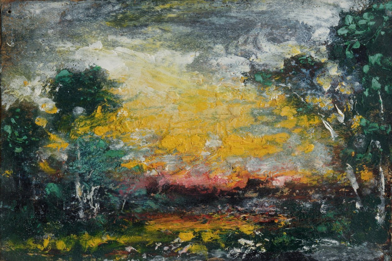 日落，1916年（纸板上的油） 作者 拉尔夫·阿尔伯特·布莱克洛克