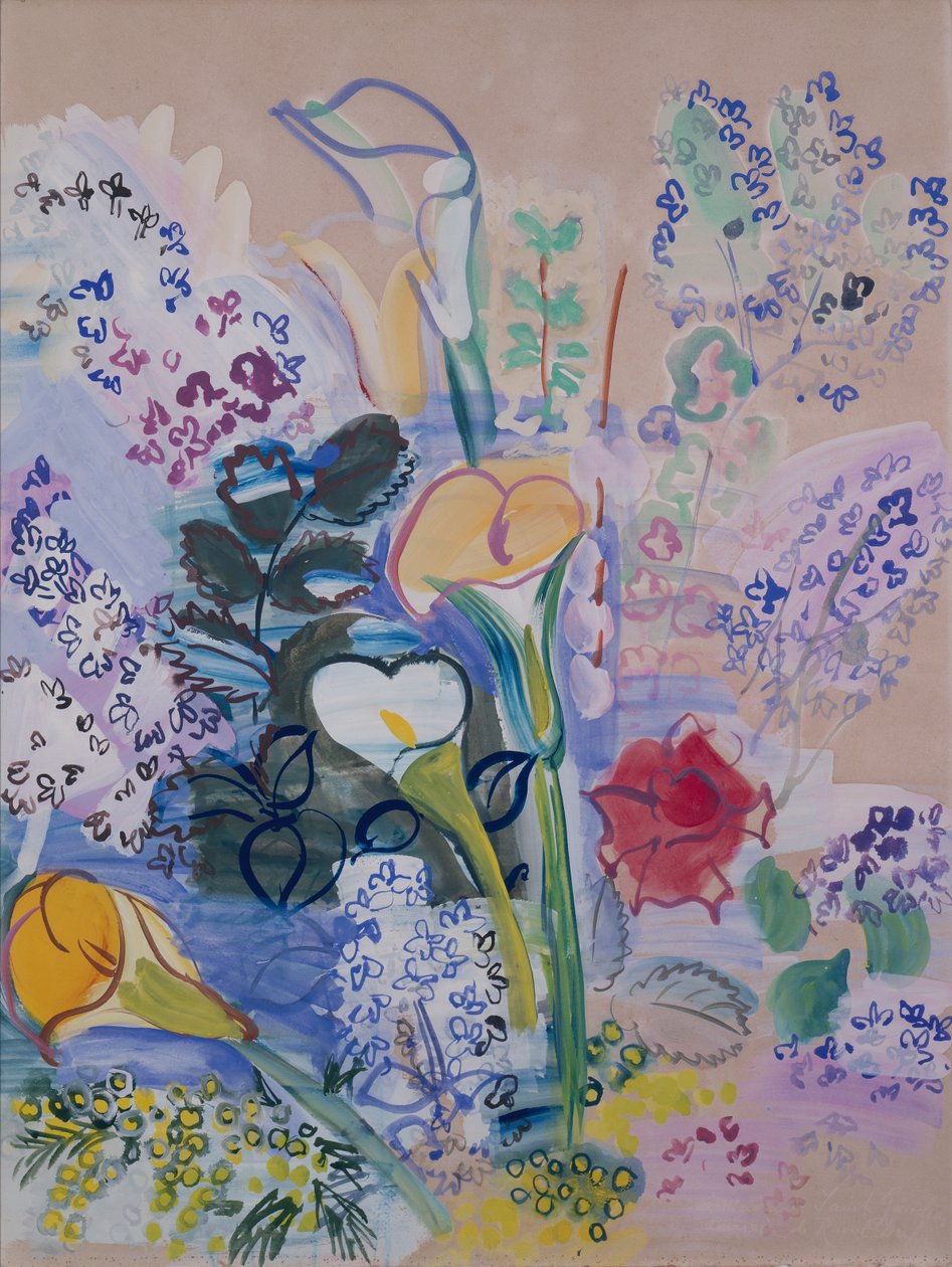杜鹃花束（水粉画，纸本） 作者 拉乌尔·杜菲
