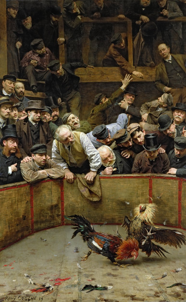 The Cockfight，1889 作者 雷米·科格（Remy Cogghe）