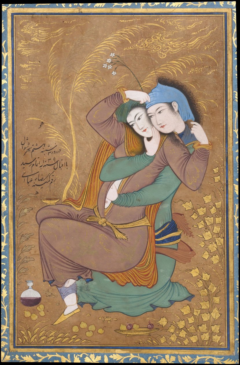 两个恋人波斯语 作者 雷扎·阿巴斯（Reza Abbasi）