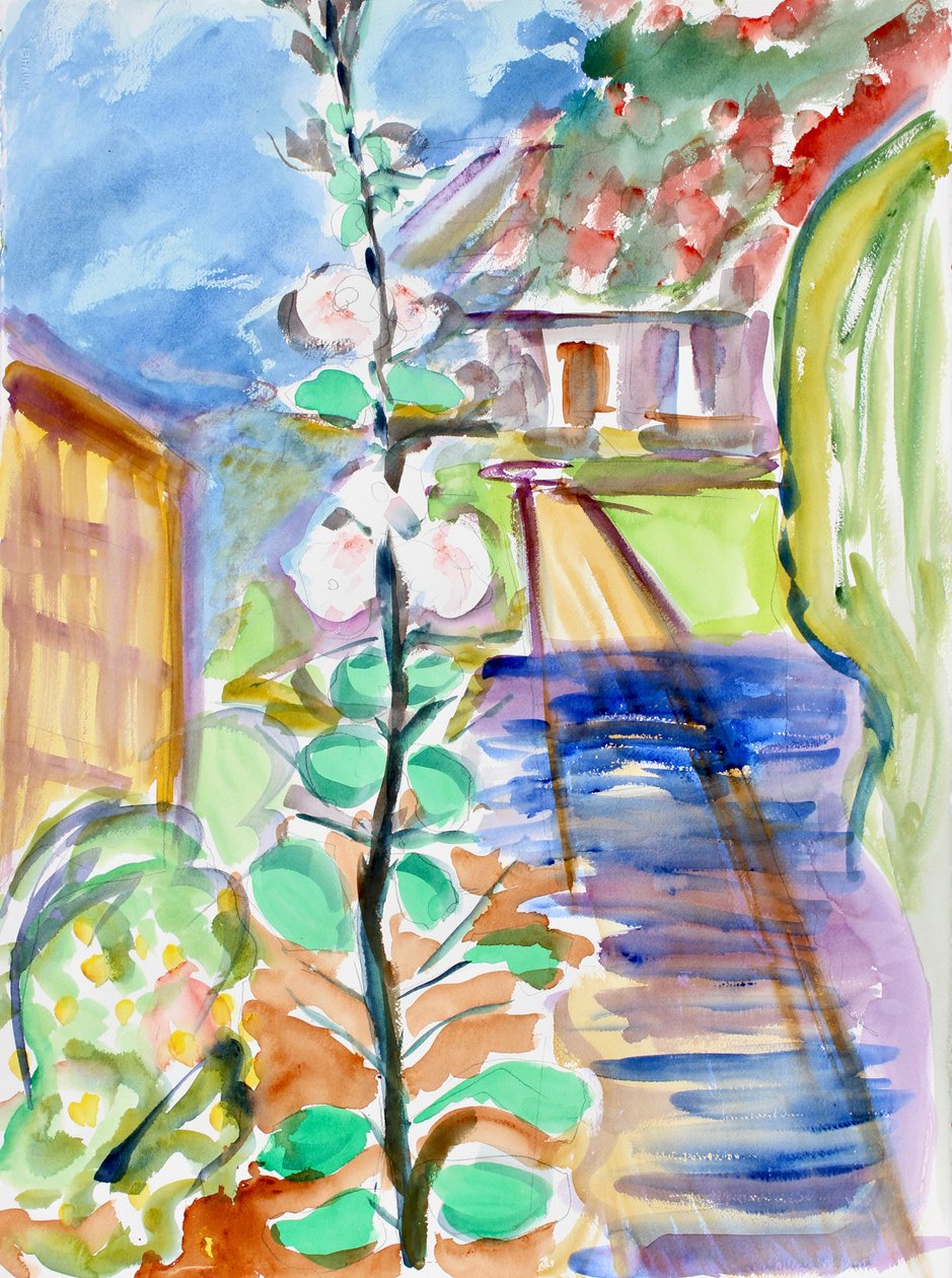 Hollyhocks, 2020 作者 理查德·福克斯