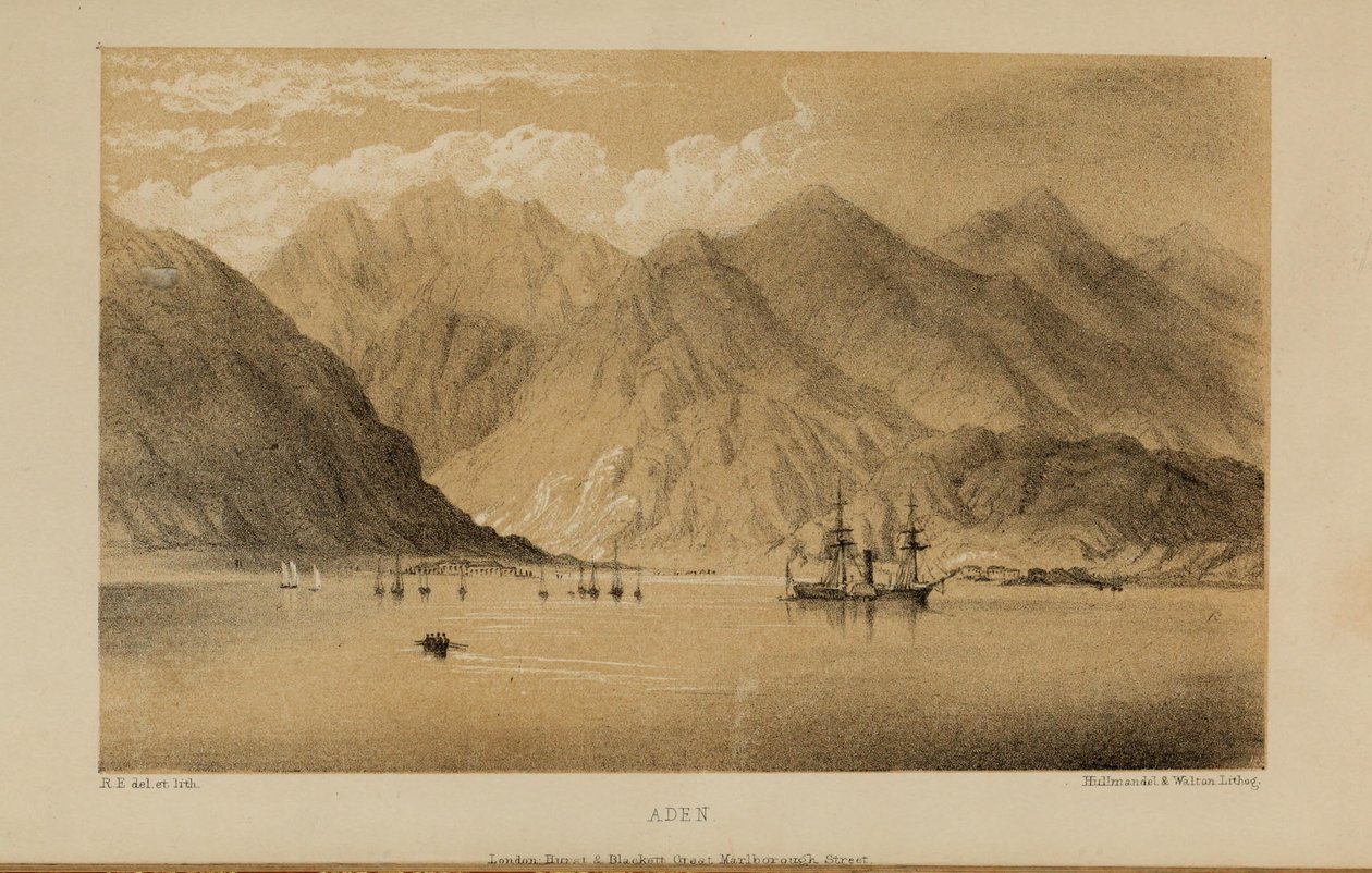 亚丁，罗伯特艾尔威斯（1819-1878）的水彩画，来自诺福克的富有年轻的英国绅士 作者 罗伯特·艾尔维斯