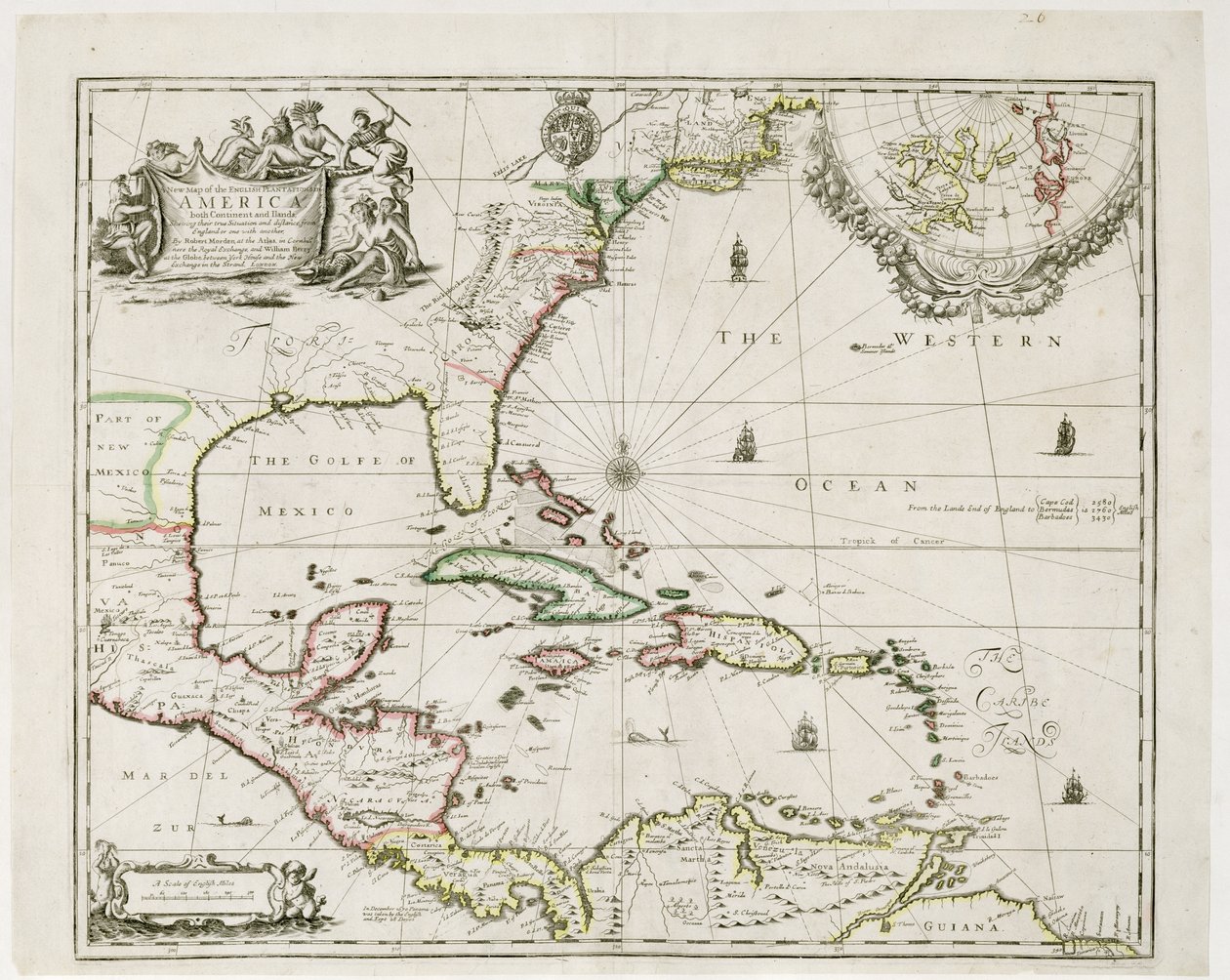 1673年美国英国种植园新地图 作者 罗伯特·莫登