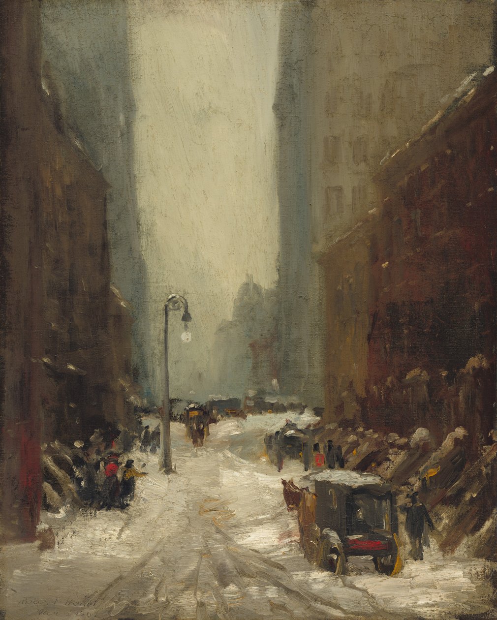 纽约的雪，1902年。 作者 罗伯特·亨利