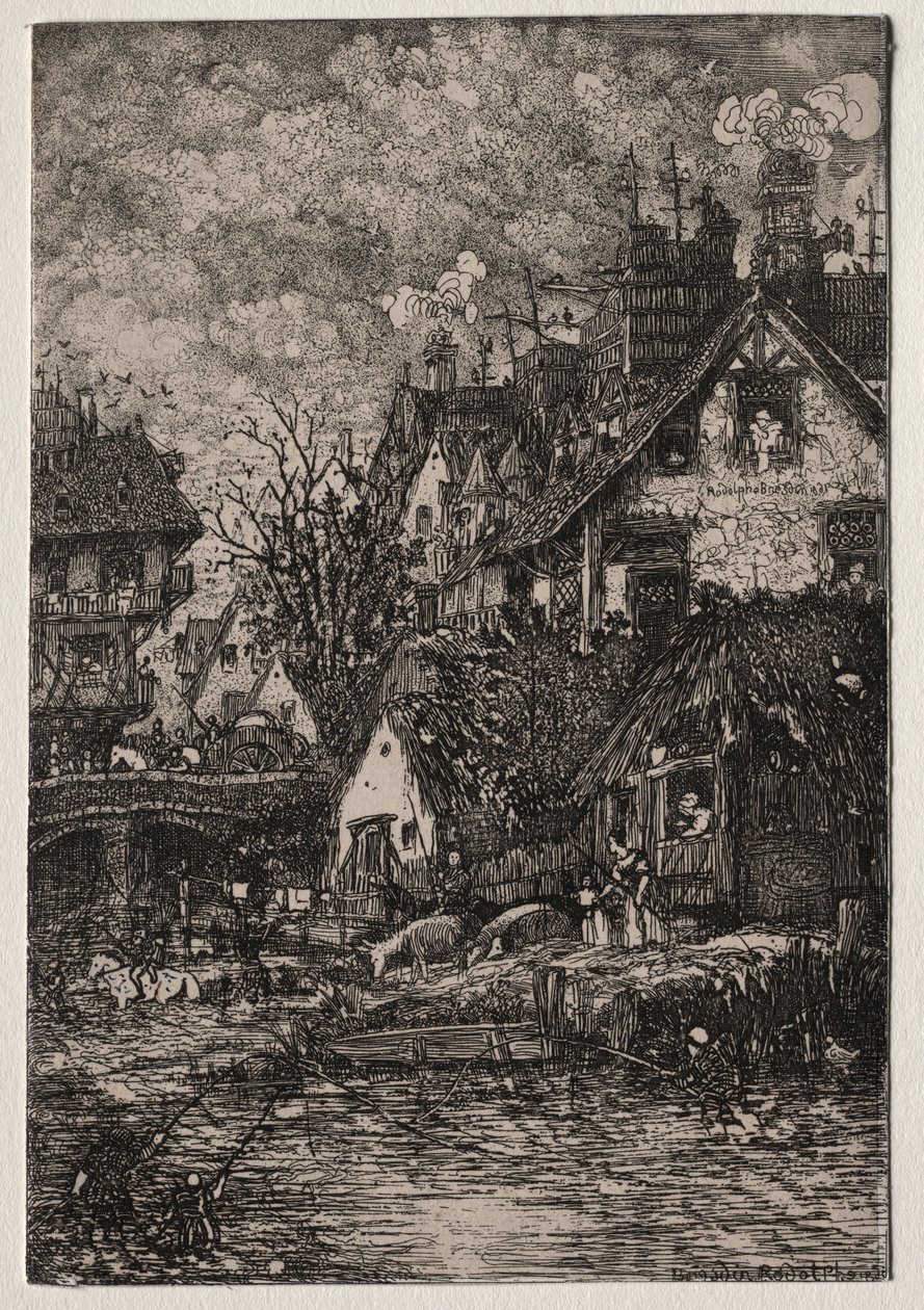 村庄入口，1861年。 作者 罗道夫·布雷斯丁