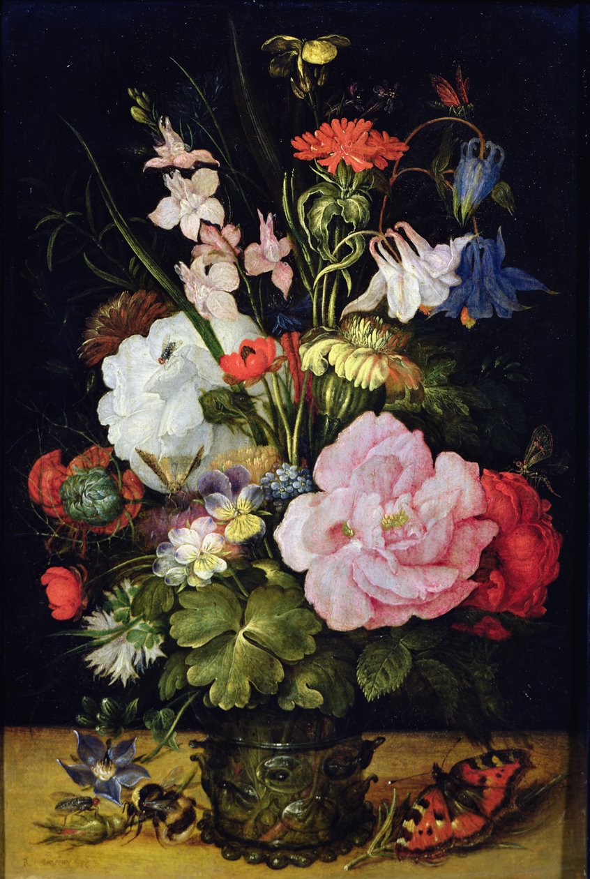 花瓶里的花 作者 罗兰特·雅各布斯（Roelandt Jacobsz）。储蓄