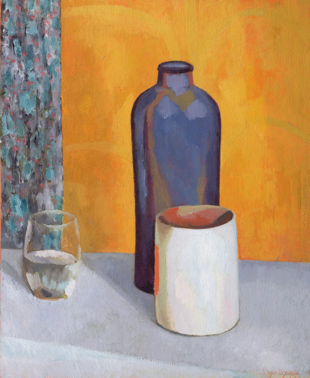 静物与蓝瓶，1917年 作者 罗杰·艾略特·弗莱