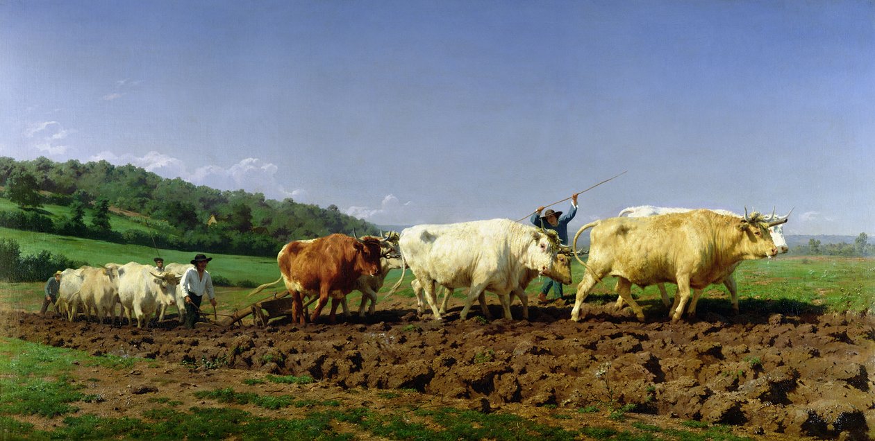 犁在Nivernais，1849年 作者 粉红色的快乐