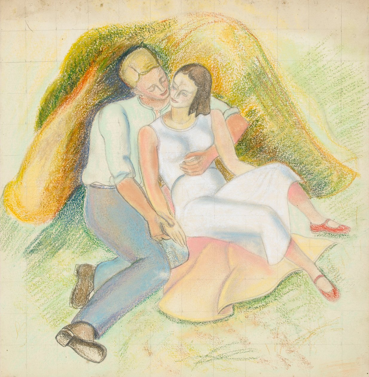 情人（纸上粉彩） 作者 罗莎莉·布里尔（Rosalie Brill）