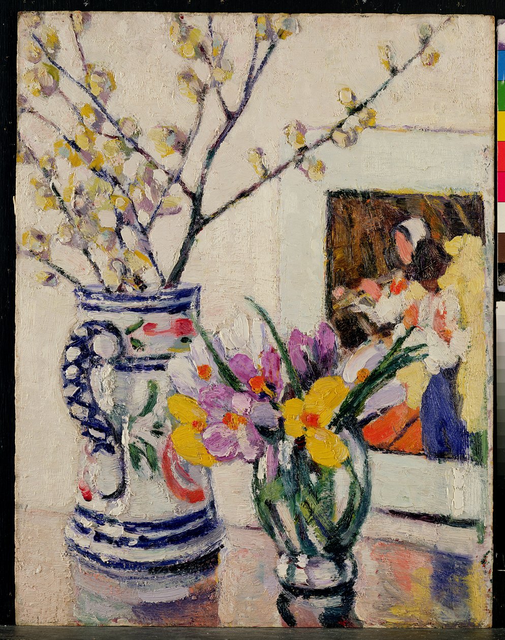 与花的静物画在花瓶 作者 罗利·莱格特
