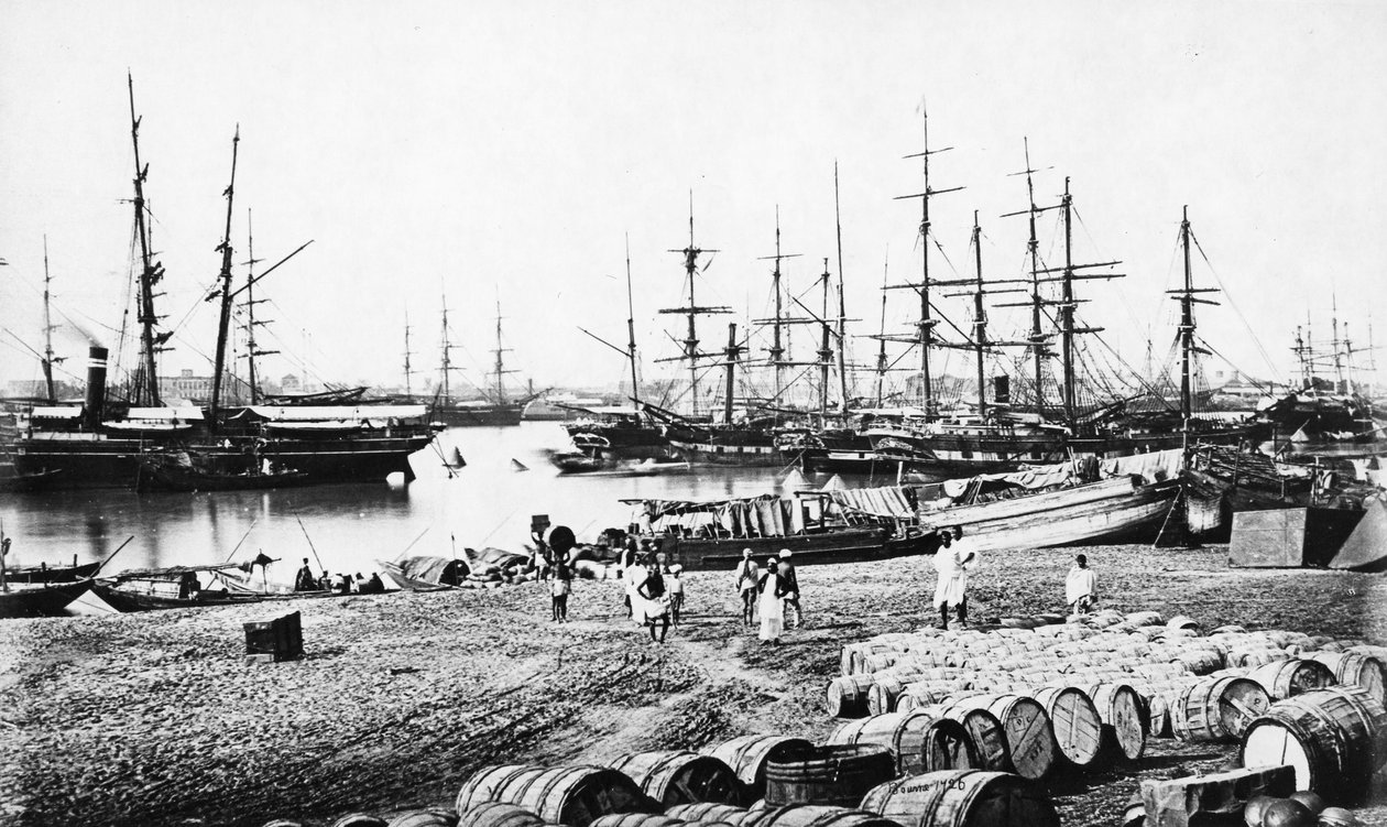 加尔各答码头，1865年 作者 塞缪尔·伯恩
