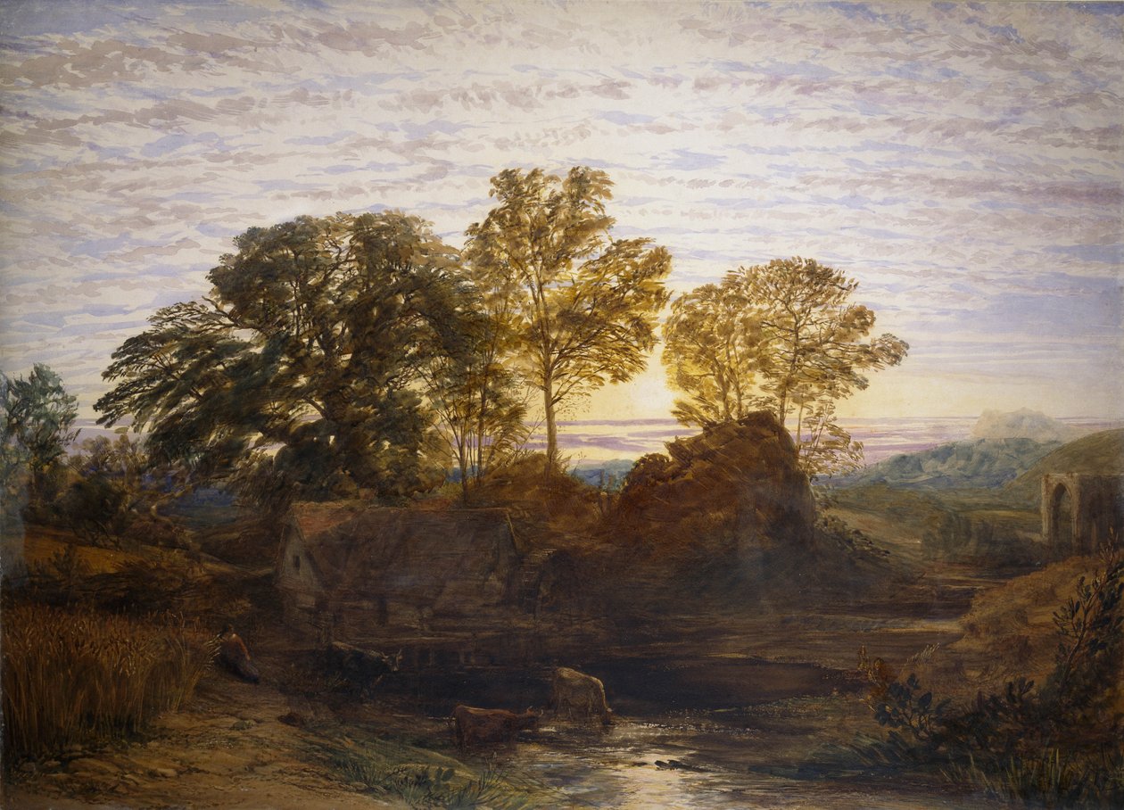 水磨坊，19世纪 作者 塞缪尔·帕尔默（Samuel Palmer）