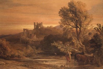 牛群过河 作者 塞缪尔·帕尔默（Samuel Palmer）