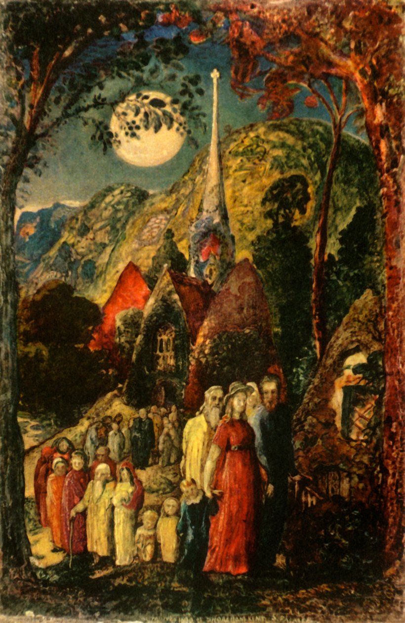 从晚间教堂来》，1830年，1947年。 作者 塞缪尔·帕尔默（Samuel Palmer）