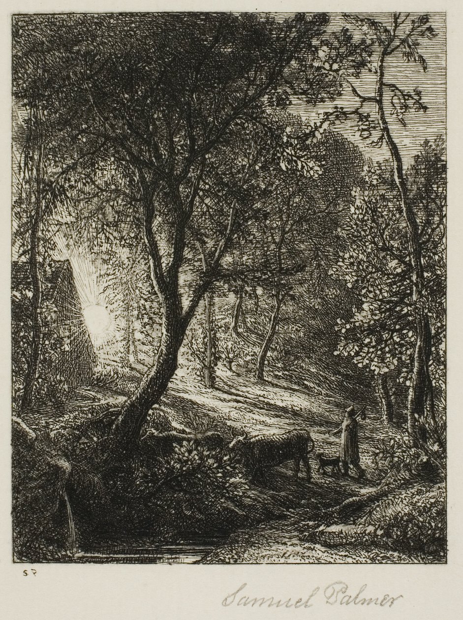 日落 作者 塞缪尔·帕尔默（Samuel Palmer）