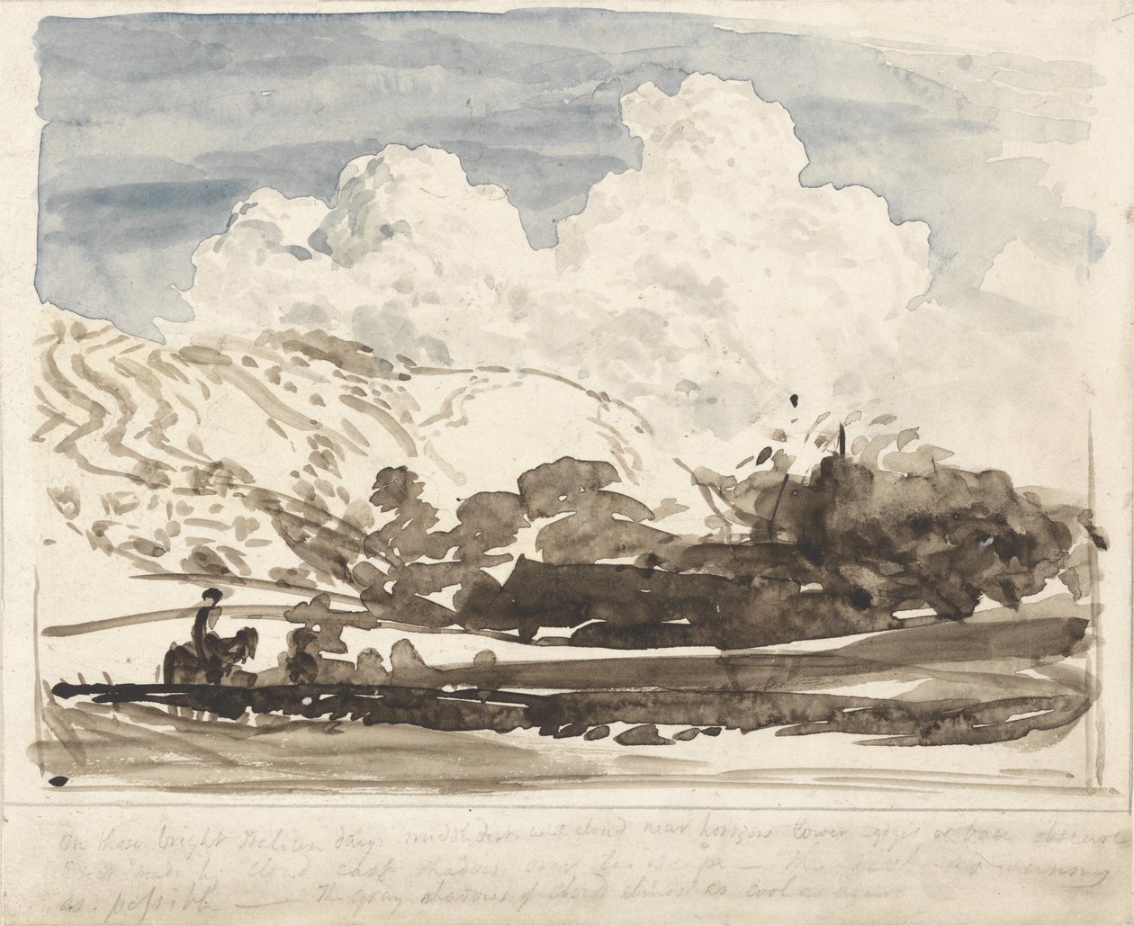 明亮的云（带纸的w - c） 作者 塞缪尔·帕尔默（Samuel Palmer）