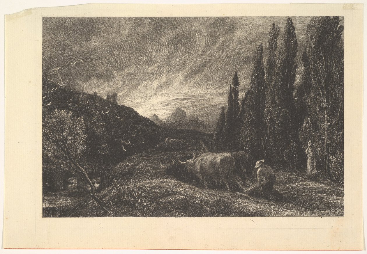 早期耕l者，1861年。 作者 塞缪尔·帕尔默（Samuel Palmer）