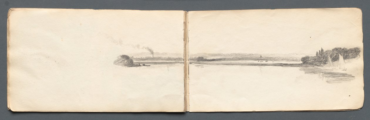 写生簿：《风光与帆船》，1814年。 作者 塞缪尔·普鲁特
