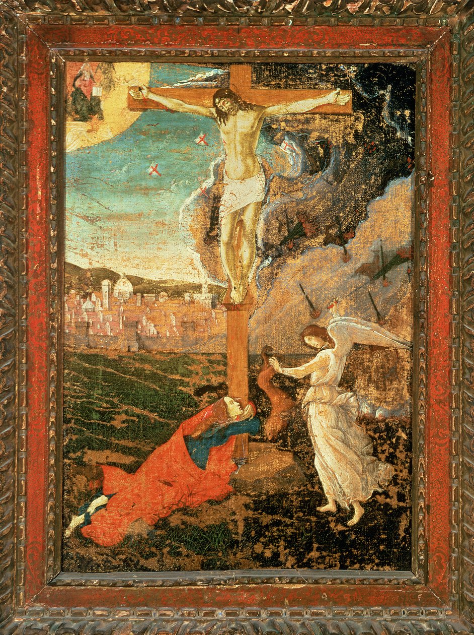 Mystic Crucifixion，c.1500（画布上的蛋彩画和油画） 作者 桑德罗·波提切利（Sandro Botticelli）