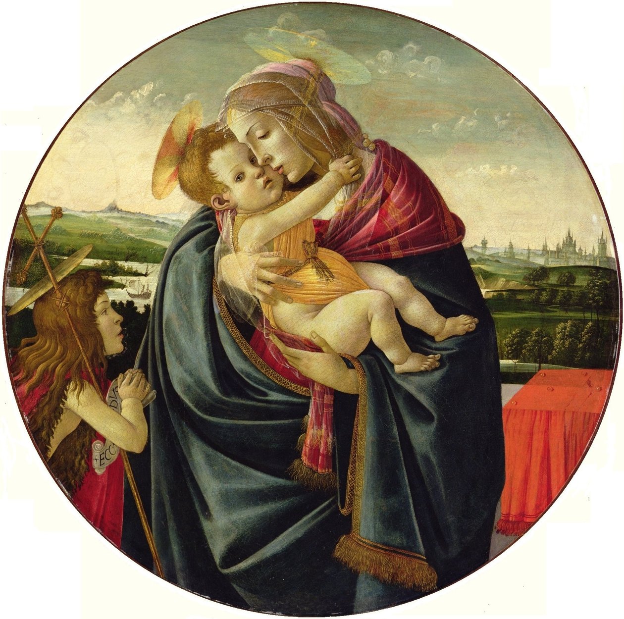 麦当娜和儿童与施洗者圣约翰 作者 桑德罗·波提切利（Sandro Botticelli）