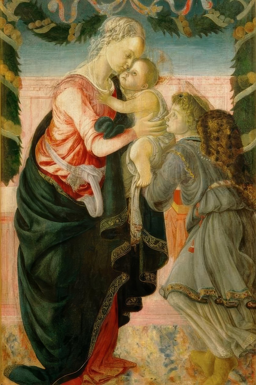 玛丽与孩子和天使 作者 桑德罗·波提切利（Sandro Botticelli）