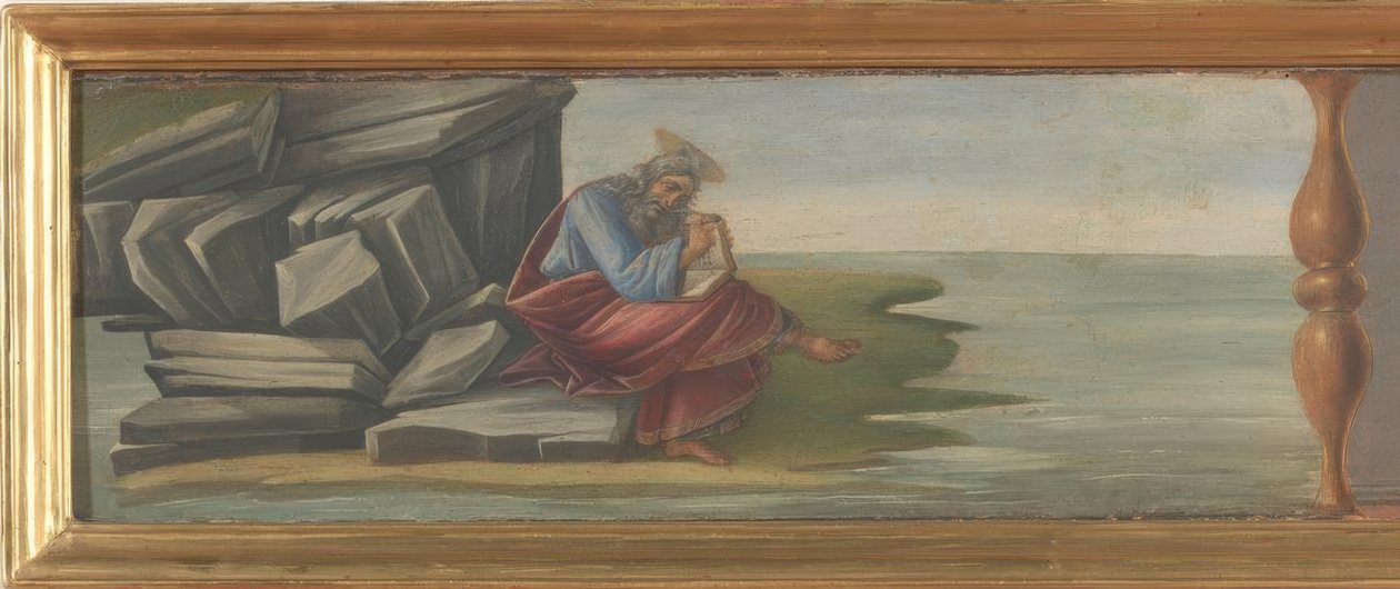 约翰在拔摩岛上 作者 桑德罗·波提切利（Sandro Botticelli）