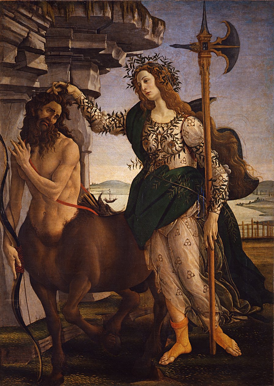 Pallas雅典娜和半人马座，1482年 作者 桑德罗·波提切利（Sandro Botticelli）