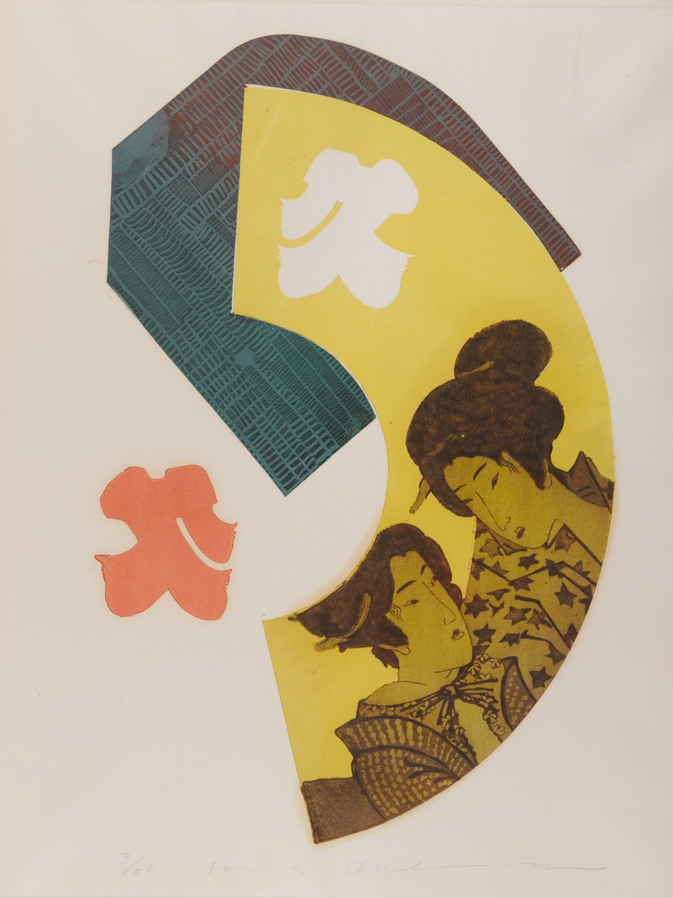 风扇（彩色木刻版画） 作者 日本学校