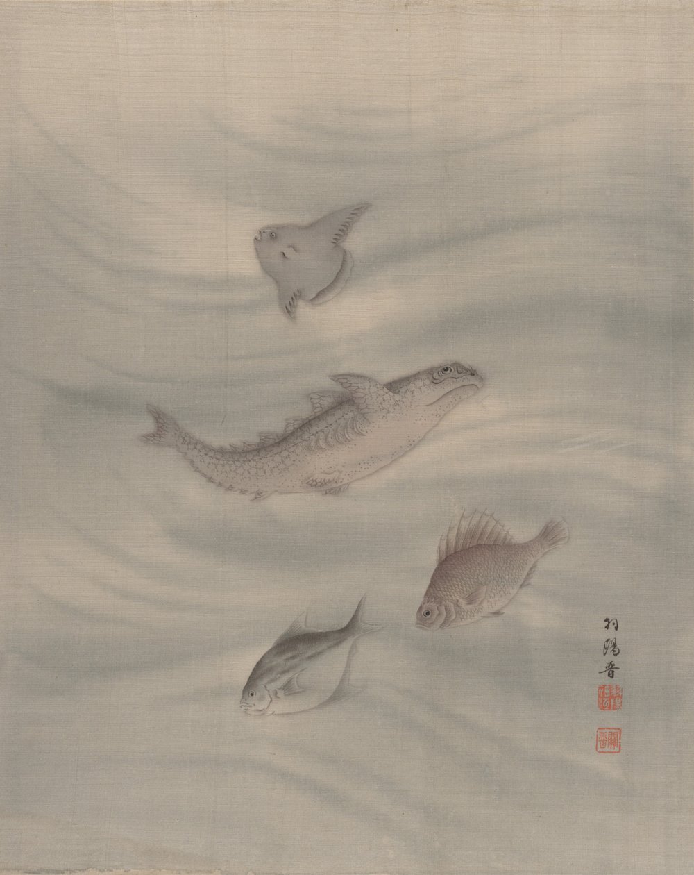 鱼类，约1890-92。 作者 关修子