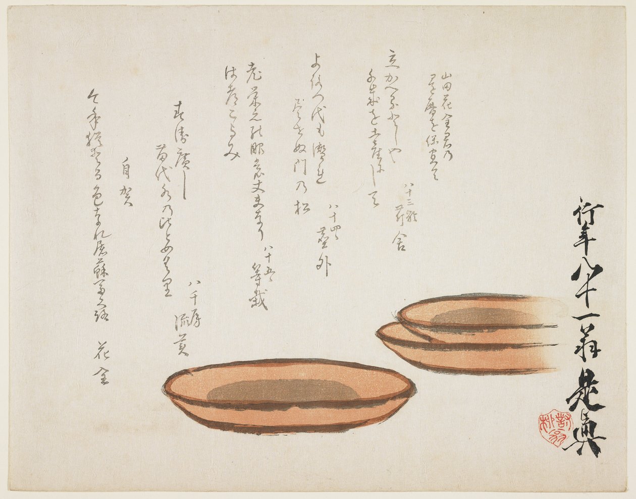 （布朗陶器盆地），1887年 作者 Shibata Zeshin