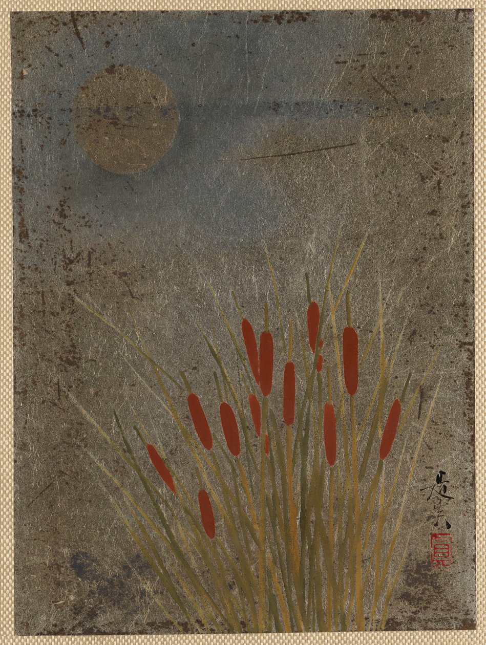 猫的尾巴和月亮。 作者 Shibata Zeshin