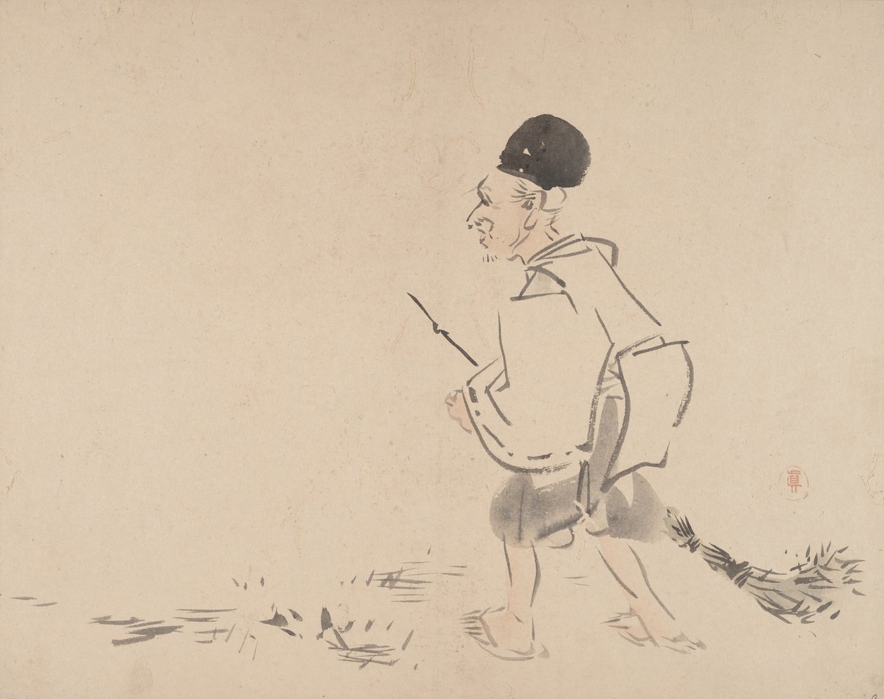 绘画，19世纪。 作者 Shibata Zeshin