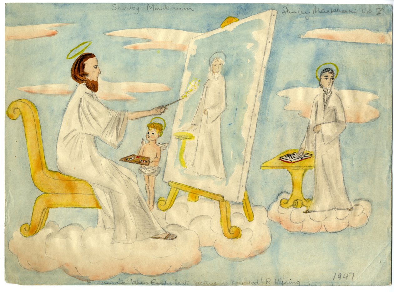 天使在画画，1947年。 作者 雪莉·马卡姆