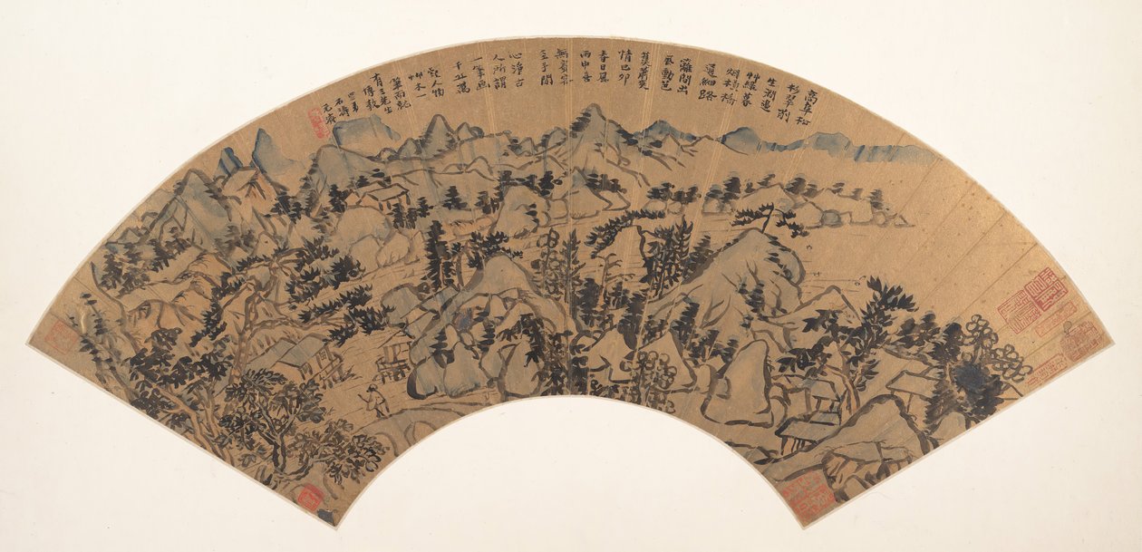 景观，日期为1699年。 作者 石涛