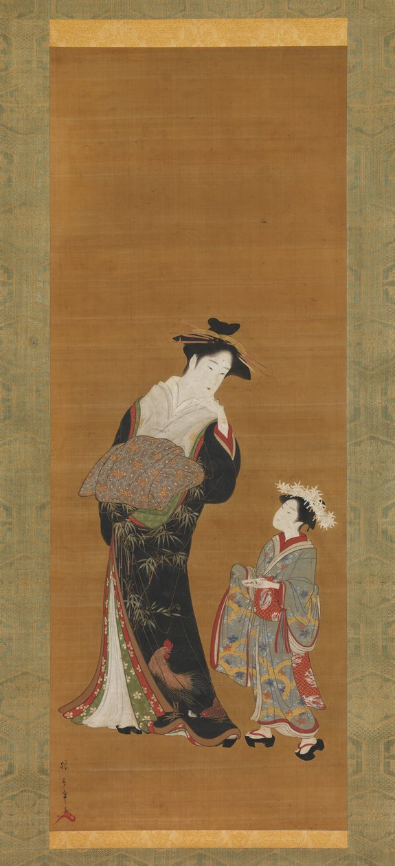 宫女和她的随从，18世纪。 作者 春庄