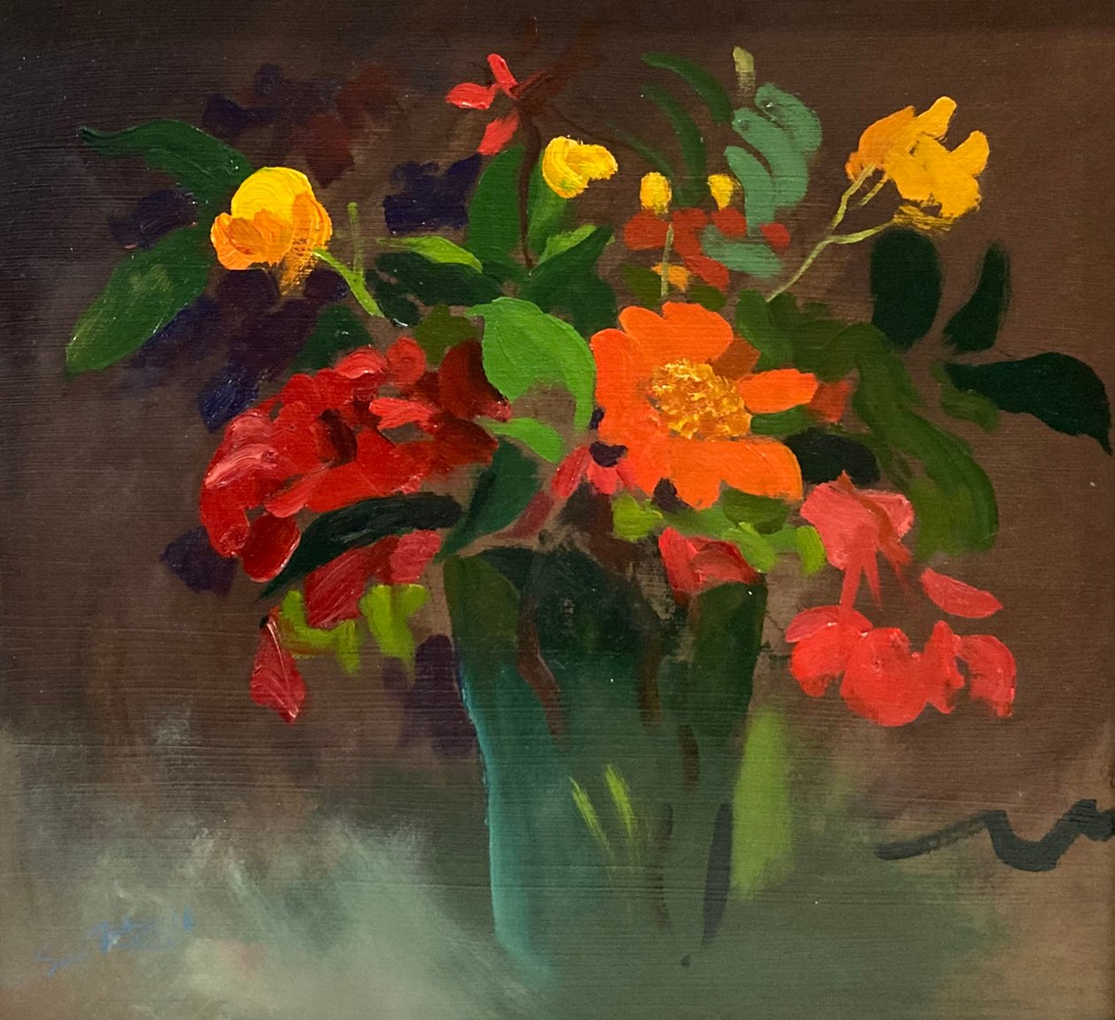 桂花与棠梨（木板油画） 作者 西蒙·弗莱彻