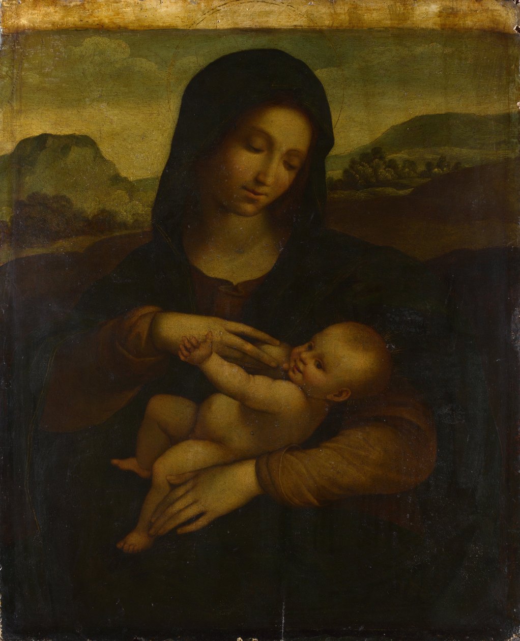 麦当娜与孩子，c。 1520 作者 索多玛