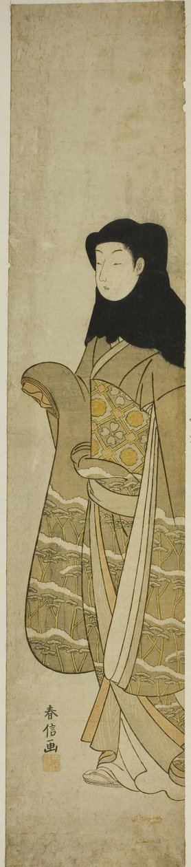 戴黑色头巾的女子 作者 铃木春信