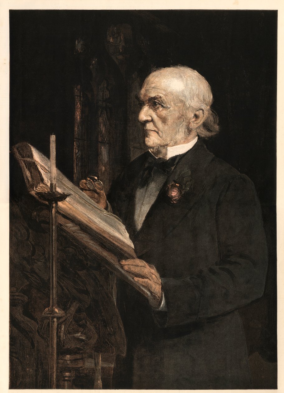 William Ewart Gladstone（1809-1898）英国政治家，阅读Hawarden教堂的课程。 作者 悉尼事后大厅