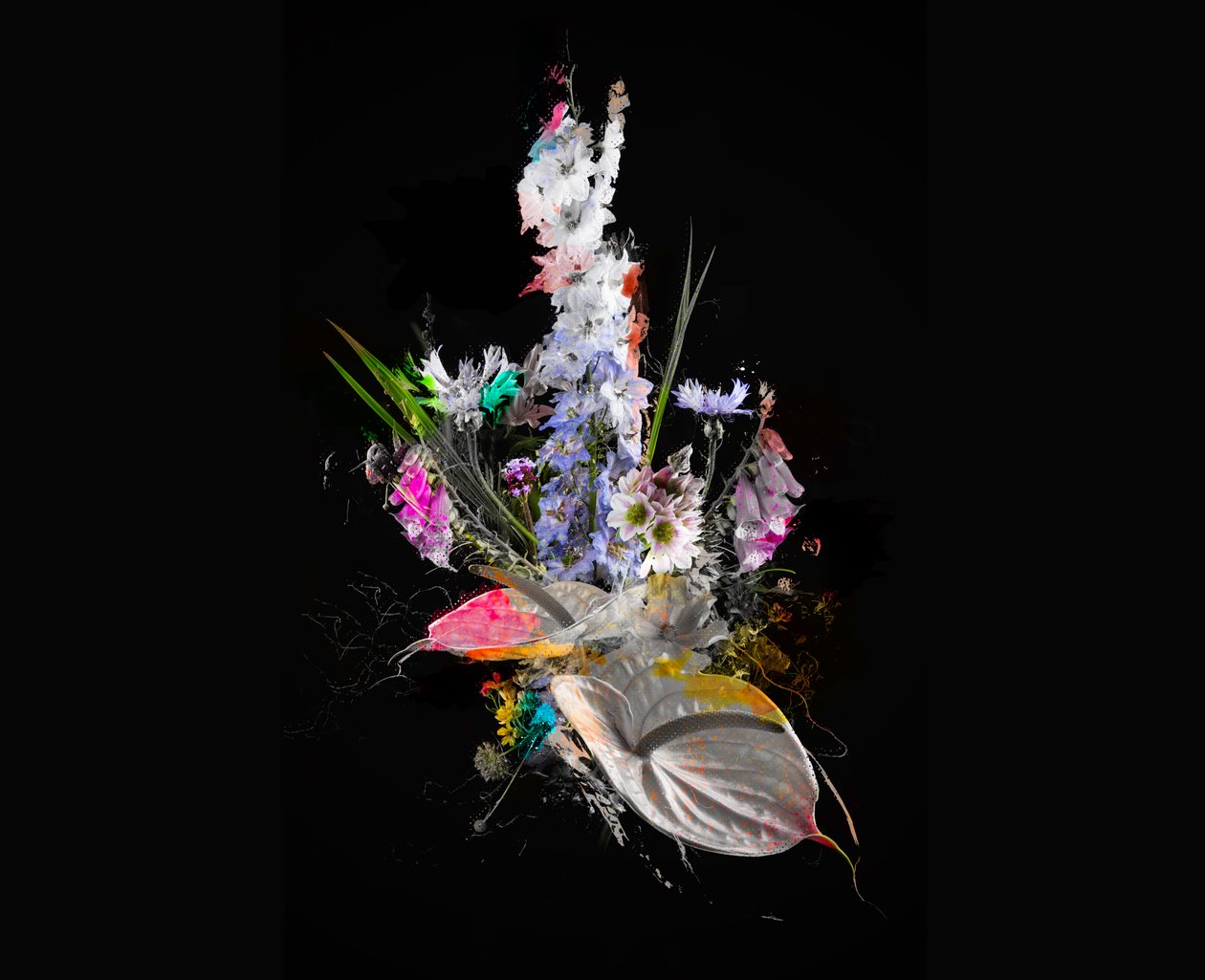 花束 II》，2017 年（布面混合媒介） 作者 泰斯·阿尔伯斯