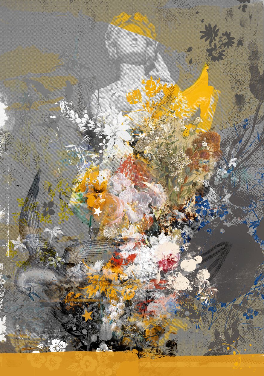 火线，2017（画布拼贴） 作者 泰斯·阿尔伯斯