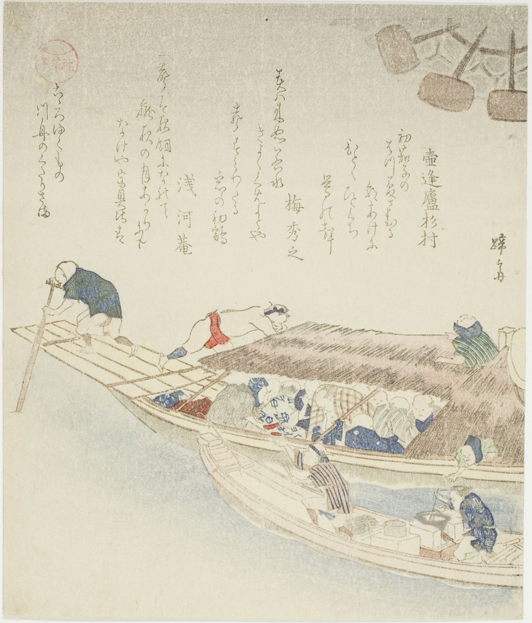 淀川上的渡船 作者 Teisai Hokuba
