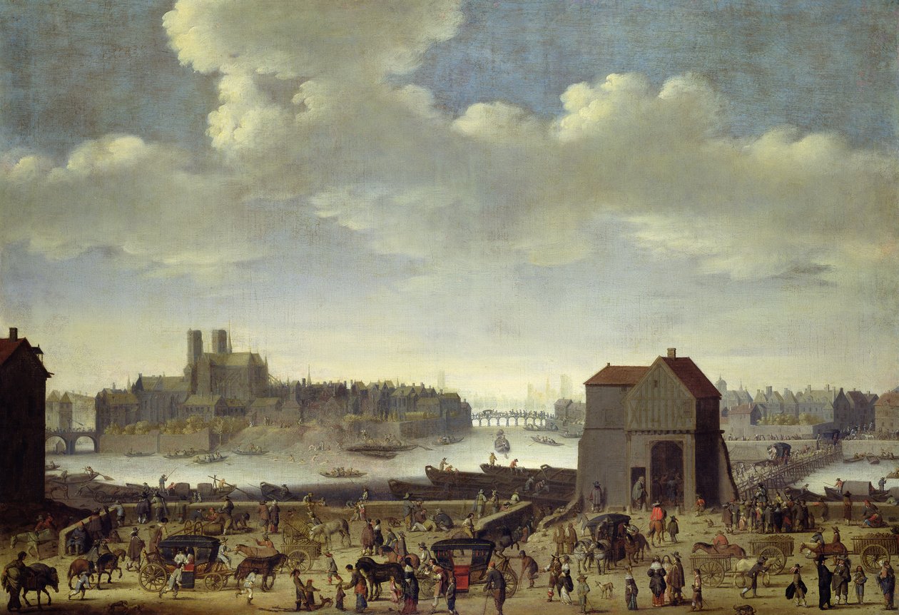 桥和Quai de la Tournelle的视图，c.1645 作者 西奥多·马瑟姆