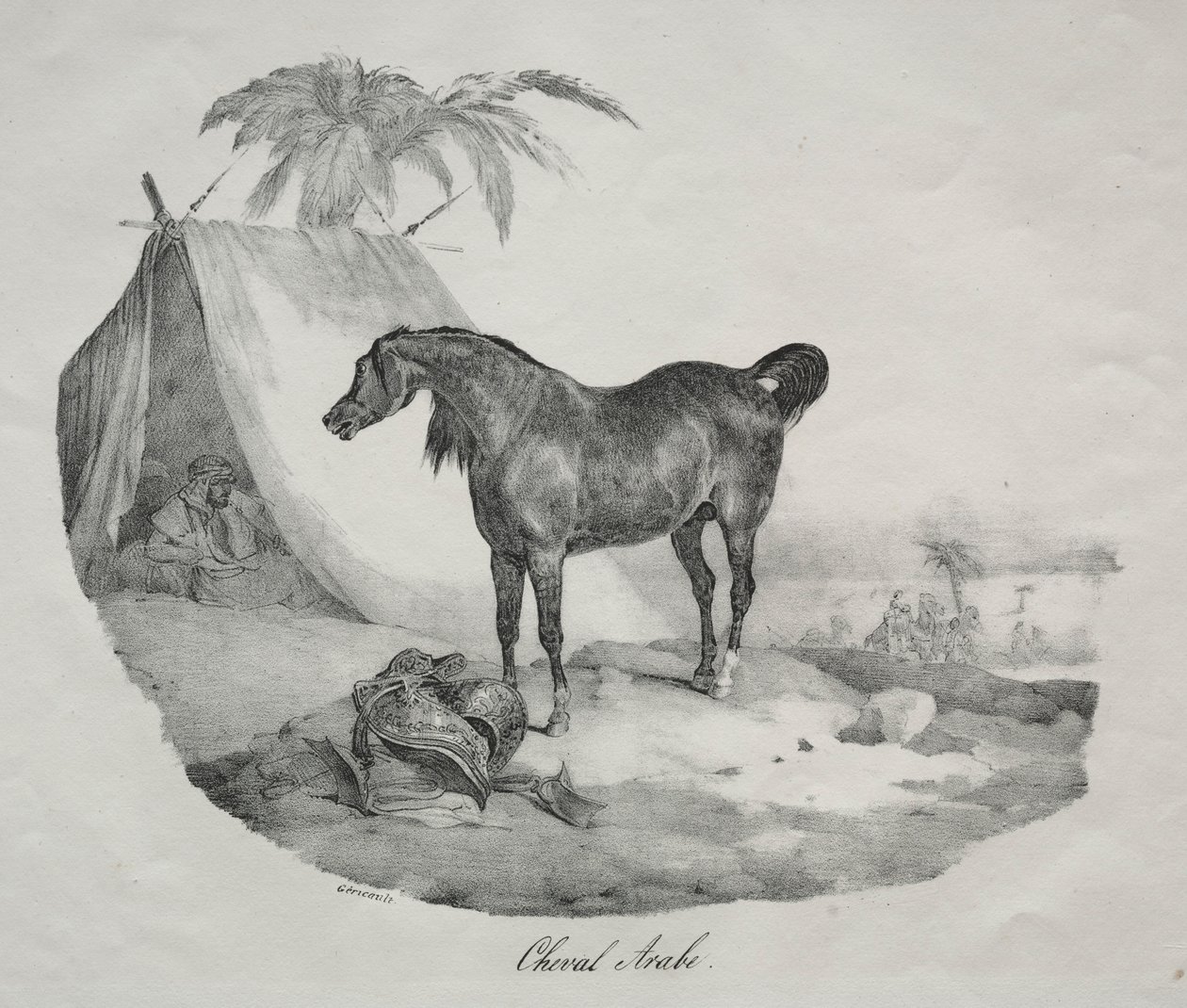 阿拉伯马。 作者 西奥多·杰里科（Theodore Gericault）
