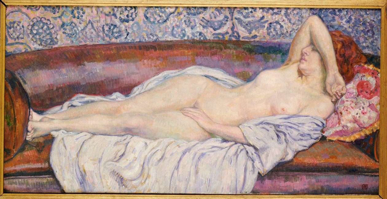 斜倚裸体 作者 范·雷塞尔伯格（Théovan Rysselberghe）