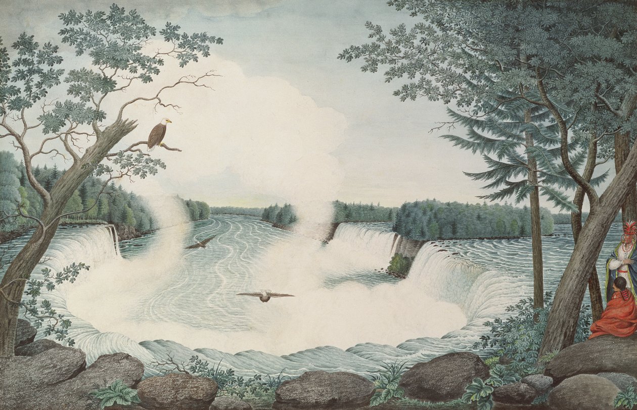 尼亚加拉瀑布从上面，1766年 作者 托马斯·戴维斯