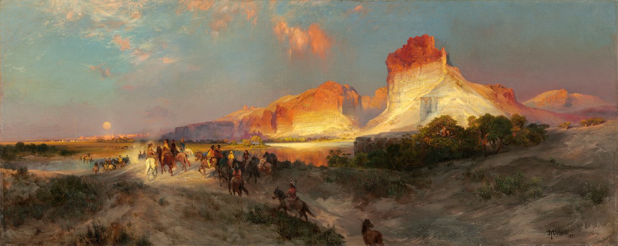 绿河悬崖，怀俄明州，1881年 作者 托马斯·莫兰