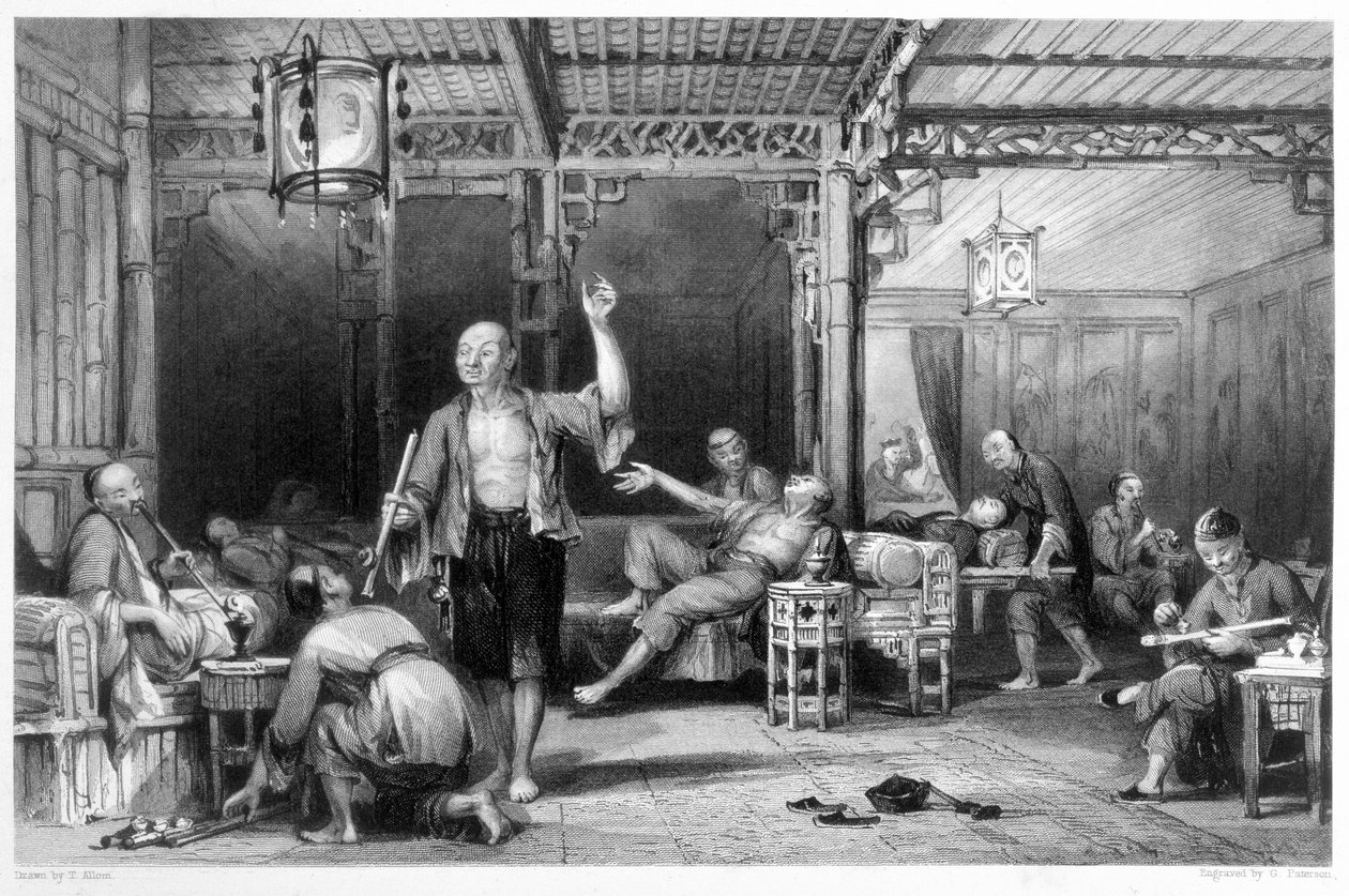 中国吸食鸦片者，1843年 作者 托马斯·阿隆