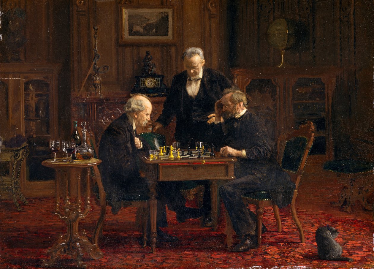 国际象棋选手，1876年 作者 托马斯·埃金斯